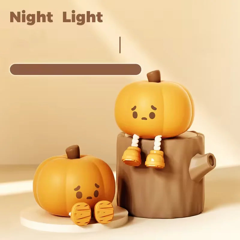 Halloween Little Pumpkin Night Light Silicone Lamp Portable USB Rechargeable Home Decoration