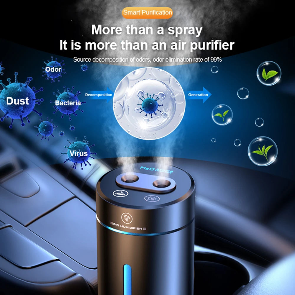 Aluminium Alloy Dual Spray Car Air Humidifier