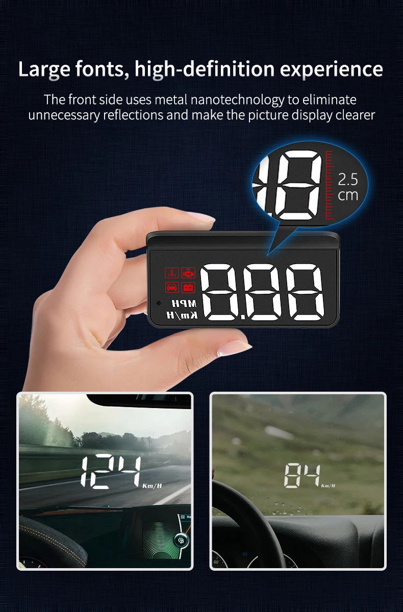 Digital Display GPS Head-Up Car Speedometer