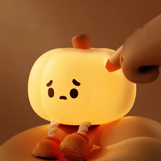 Halloween Little Pumpkin Night Light Silicone Lamp Portable USB Rechargeable Home Decoration