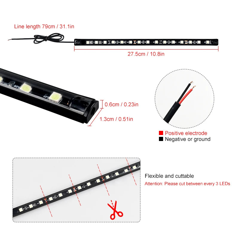 6pcs LED Strip, Light Flexible LED, Atmosphereric Decoration