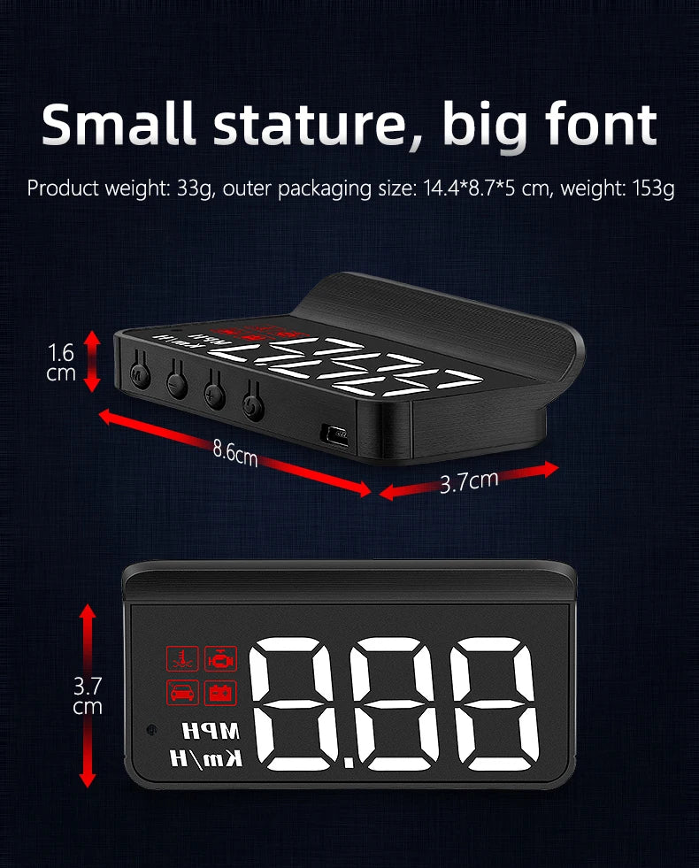 Digital Display GPS Head-Up Car Speedometer