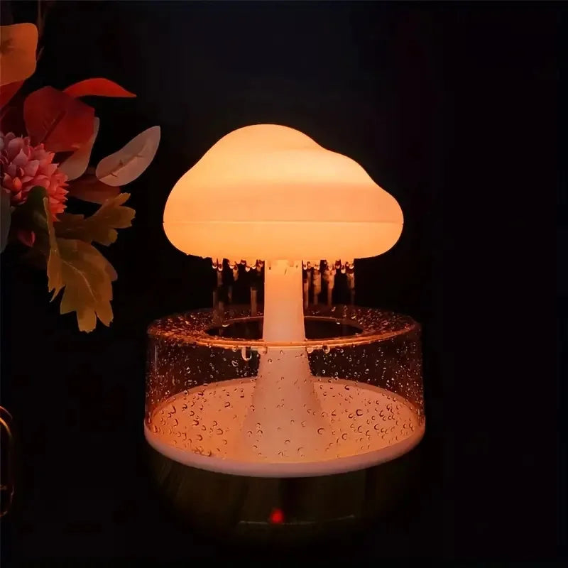 Rain cloud humidifier rain colorful mushroom cloud raindrop atmosphere lamp night light