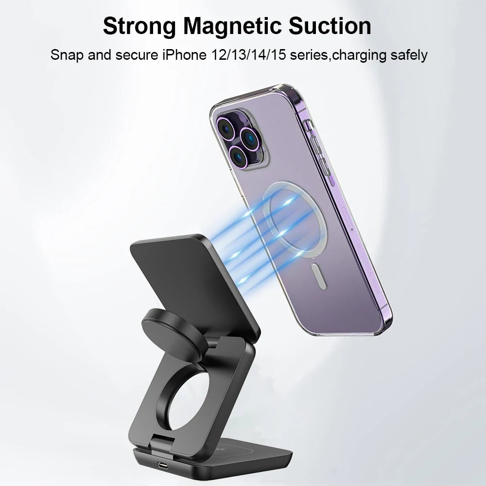 3 in 1 Foldable Magnetic Wireless Charging Station