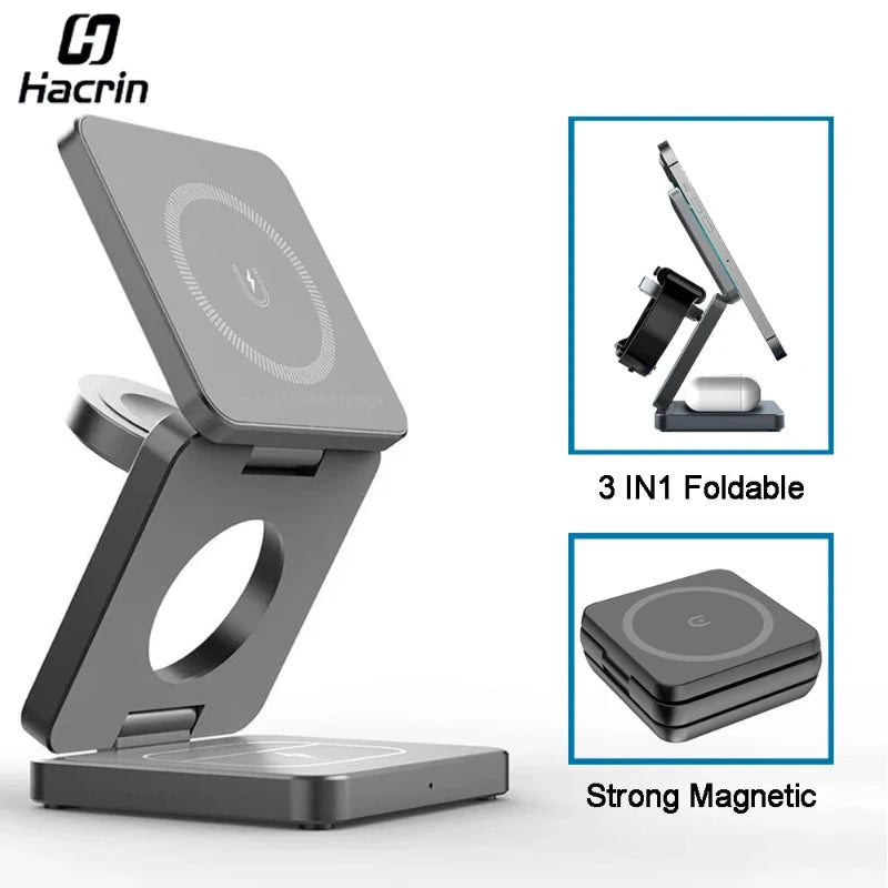 3 in 1 Foldable Magnetic Wireless Charging Station