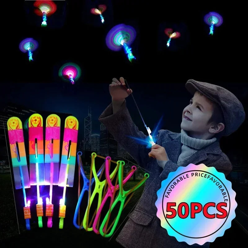 1/10/30/50pcs Toy Arrow Helicopter Toy LED Light