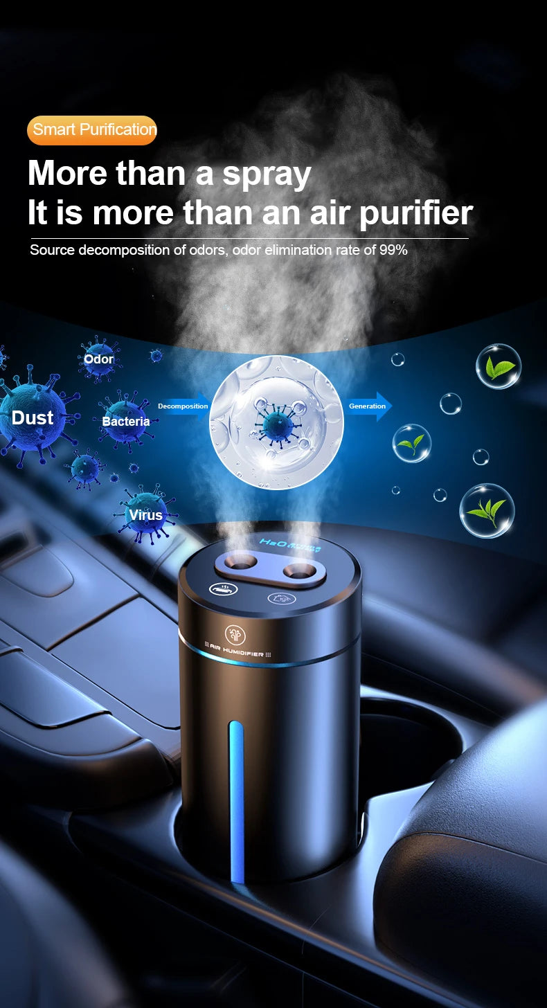 Aluminium Alloy Dual Spray Car Air Humidifier