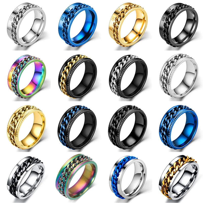 Titanium Steel Chain Ring For Anxiety - PLANET techtok